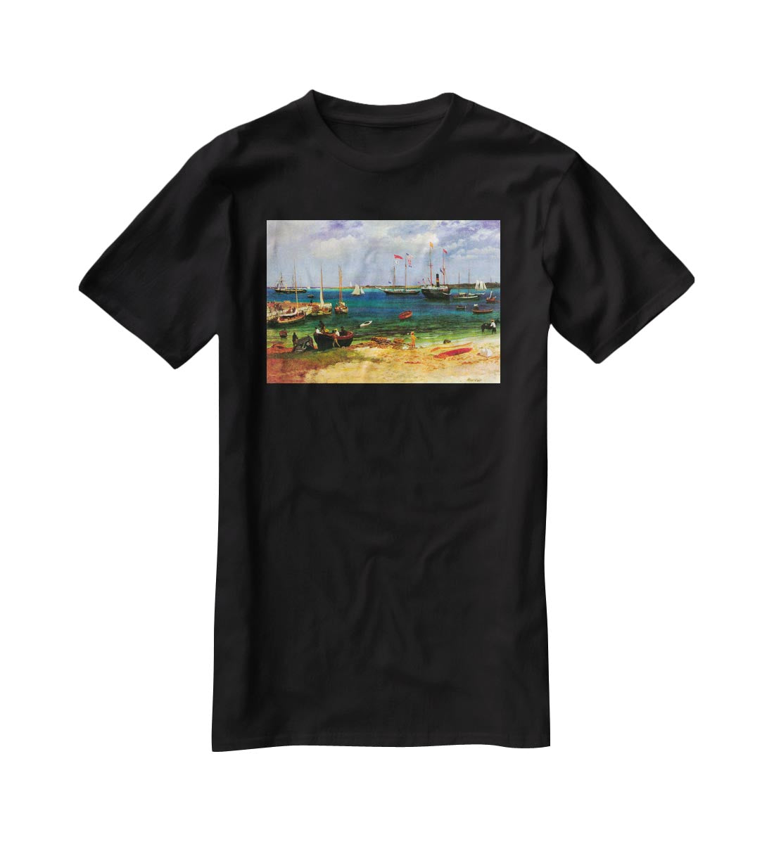 Nassau port by Bierstadt T-Shirt - Canvas Art Rocks - 1