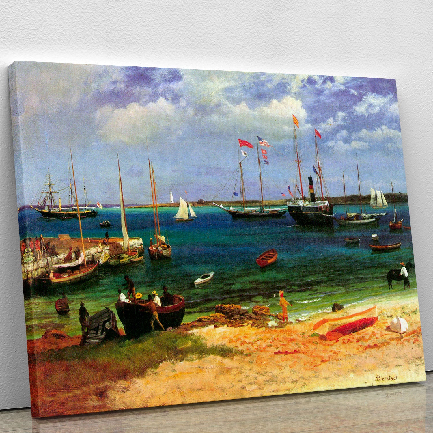 Nassau port by Bierstadt Canvas Print or Poster - Canvas Art Rocks - 1