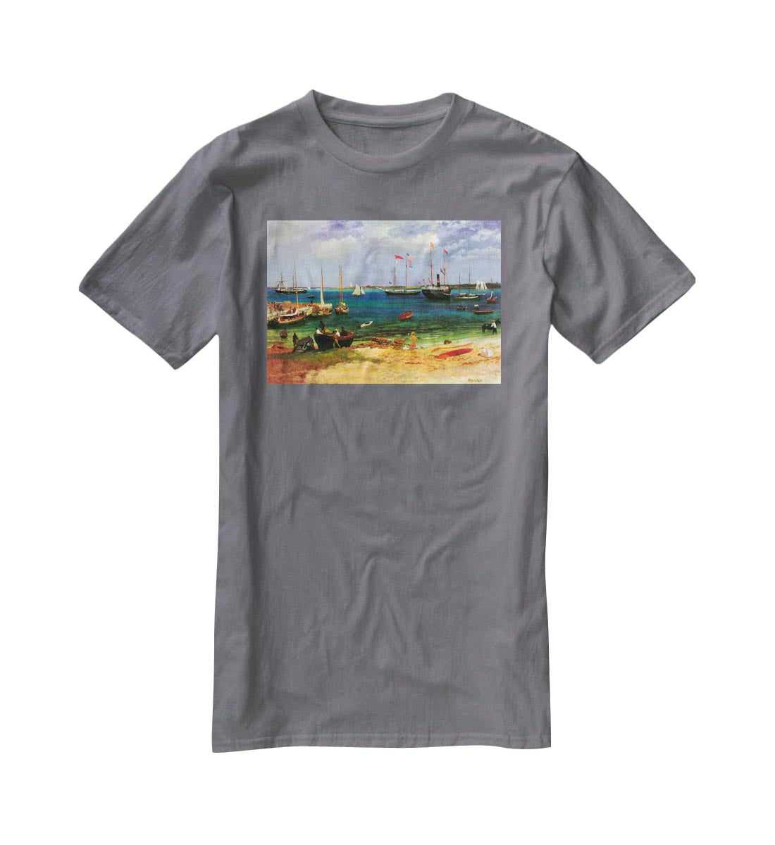 Nassau port by Bierstadt T-Shirt - Canvas Art Rocks - 3
