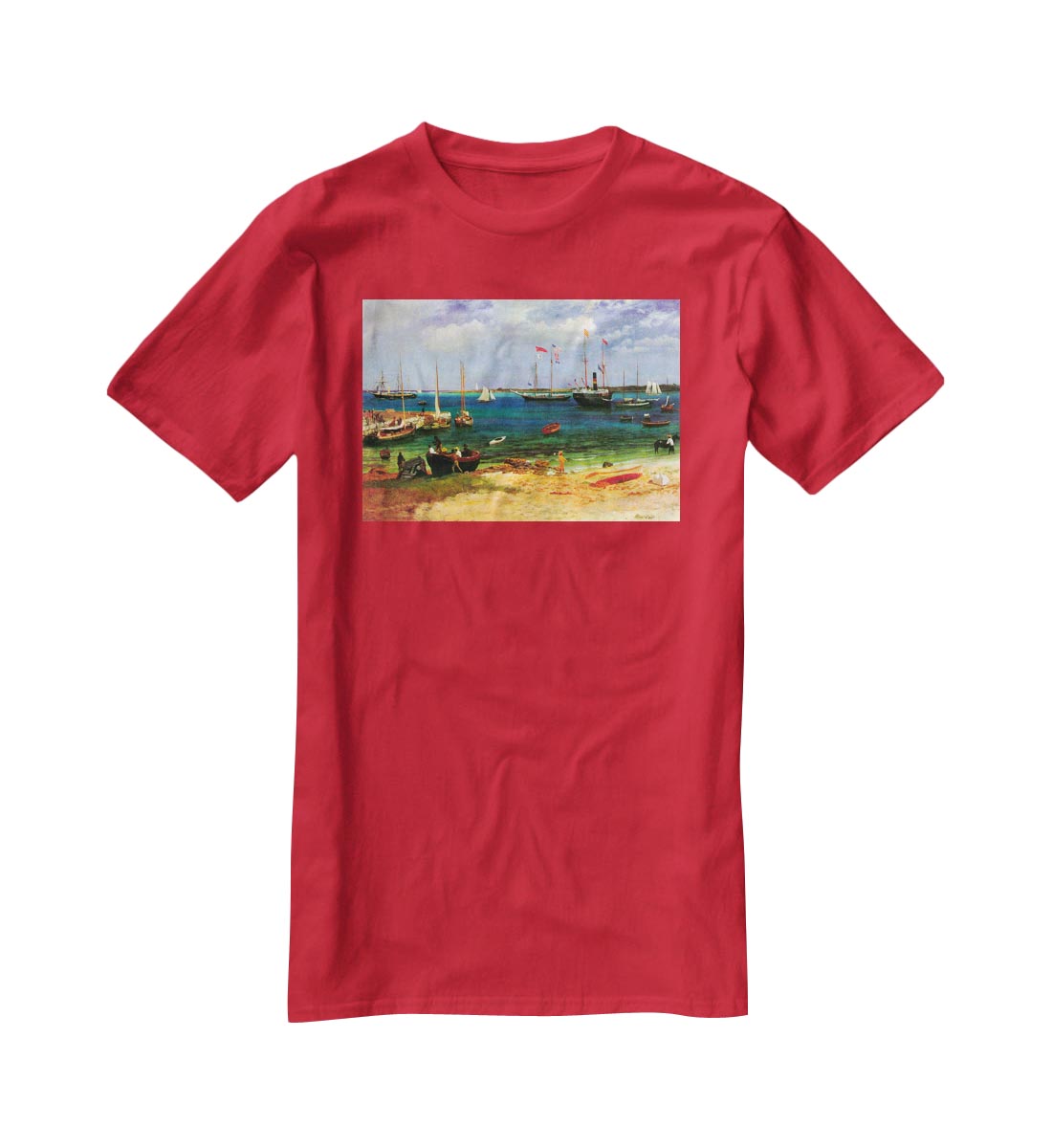 Nassau port by Bierstadt T-Shirt - Canvas Art Rocks - 4