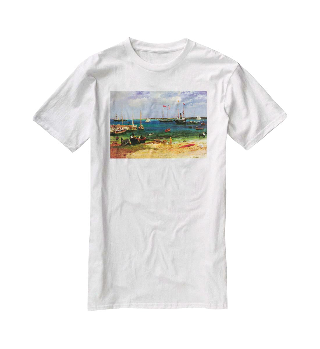 Nassau port by Bierstadt T-Shirt - Canvas Art Rocks - 5
