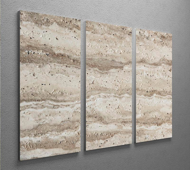 Natural Grey Tetxured Stone 3 Split Panel Canvas Print - Canvas Art Rocks - 2