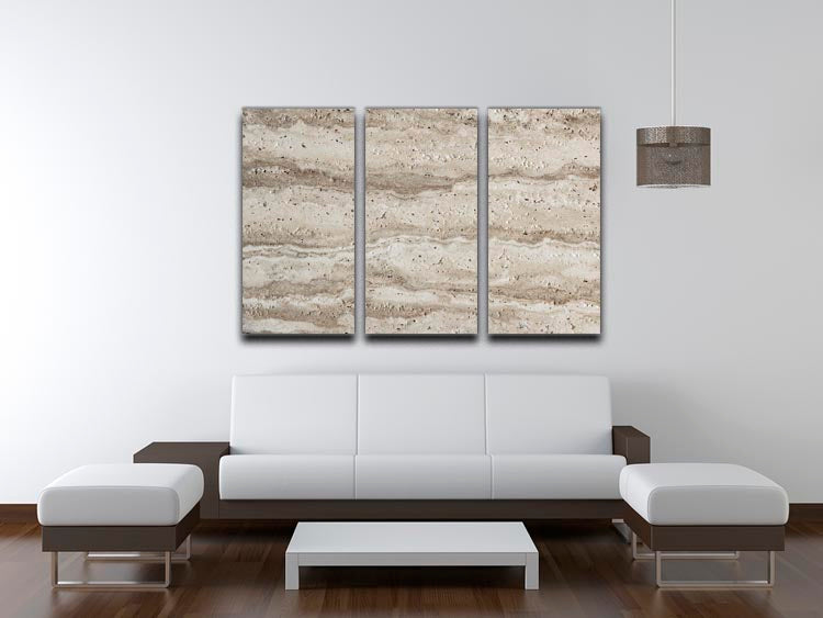 Natural Grey Tetxured Stone 3 Split Panel Canvas Print - Canvas Art Rocks - 3