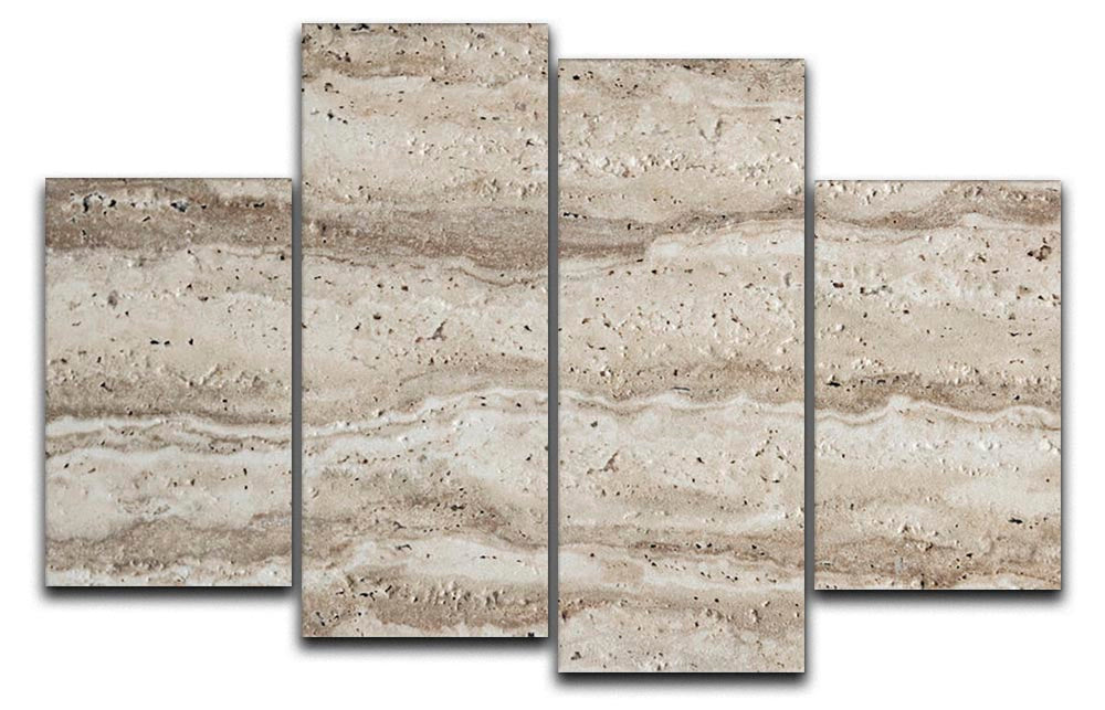 Natural Grey Tetxured Stone 4 Split Panel Canvas - Canvas Art Rocks - 1