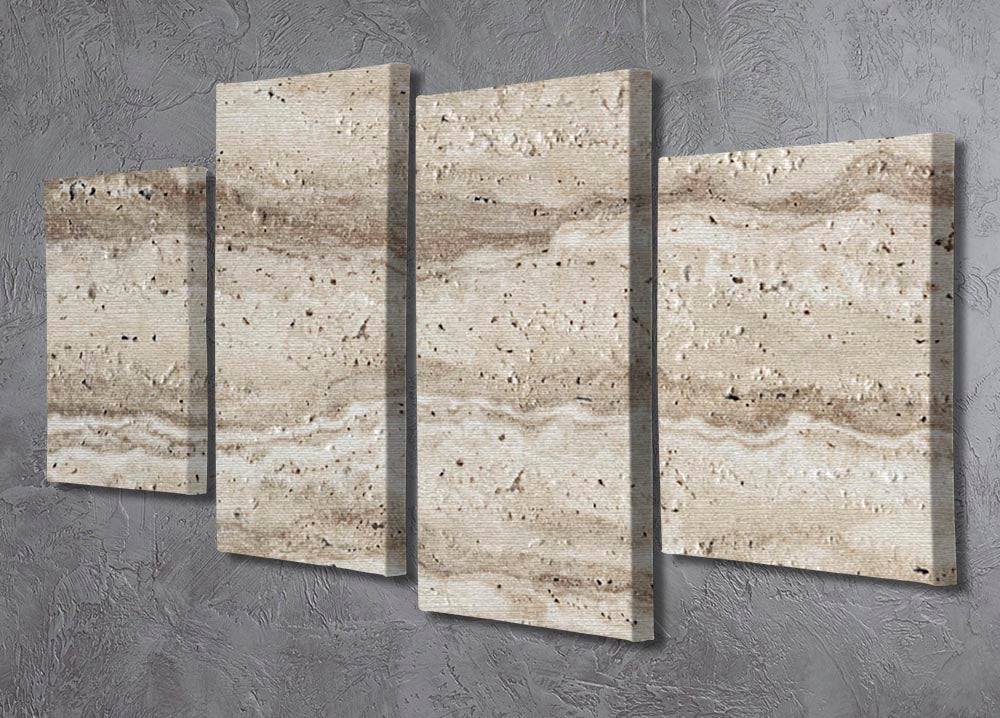 Natural Grey Tetxured Stone 4 Split Panel Canvas - Canvas Art Rocks - 2