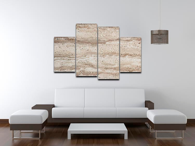 Natural Grey Tetxured Stone 4 Split Panel Canvas - Canvas Art Rocks - 3