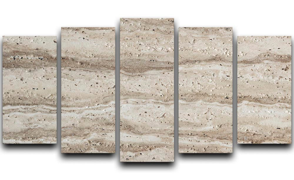 Natural Grey Tetxured Stone 5 Split Panel Canvas - Canvas Art Rocks - 1