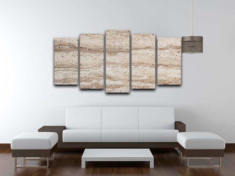 Natural Grey Tetxured Stone 5 Split Panel Canvas - Canvas Art Rocks - 3
