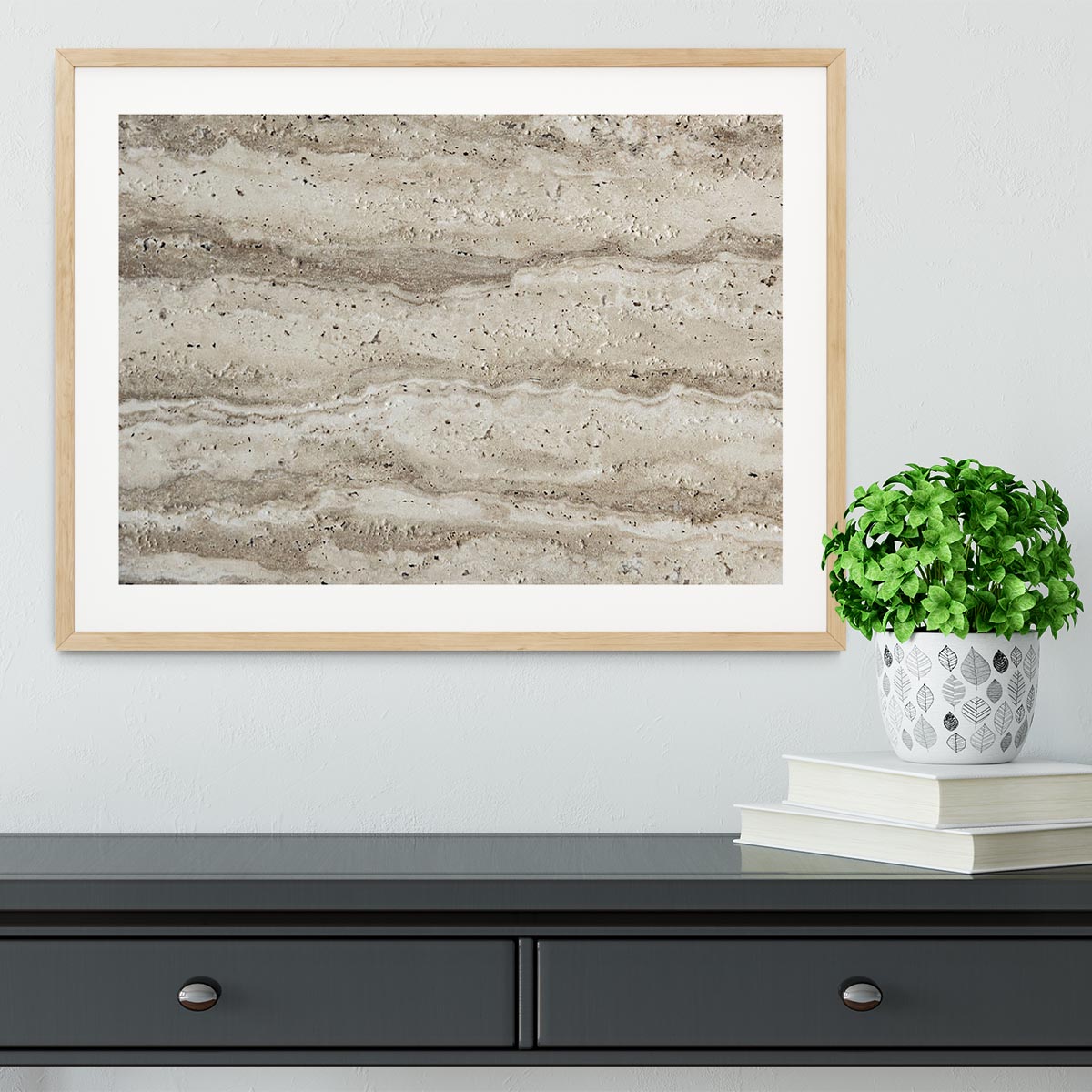 Natural Grey Tetxured Stone Framed Print - Canvas Art Rocks - 3