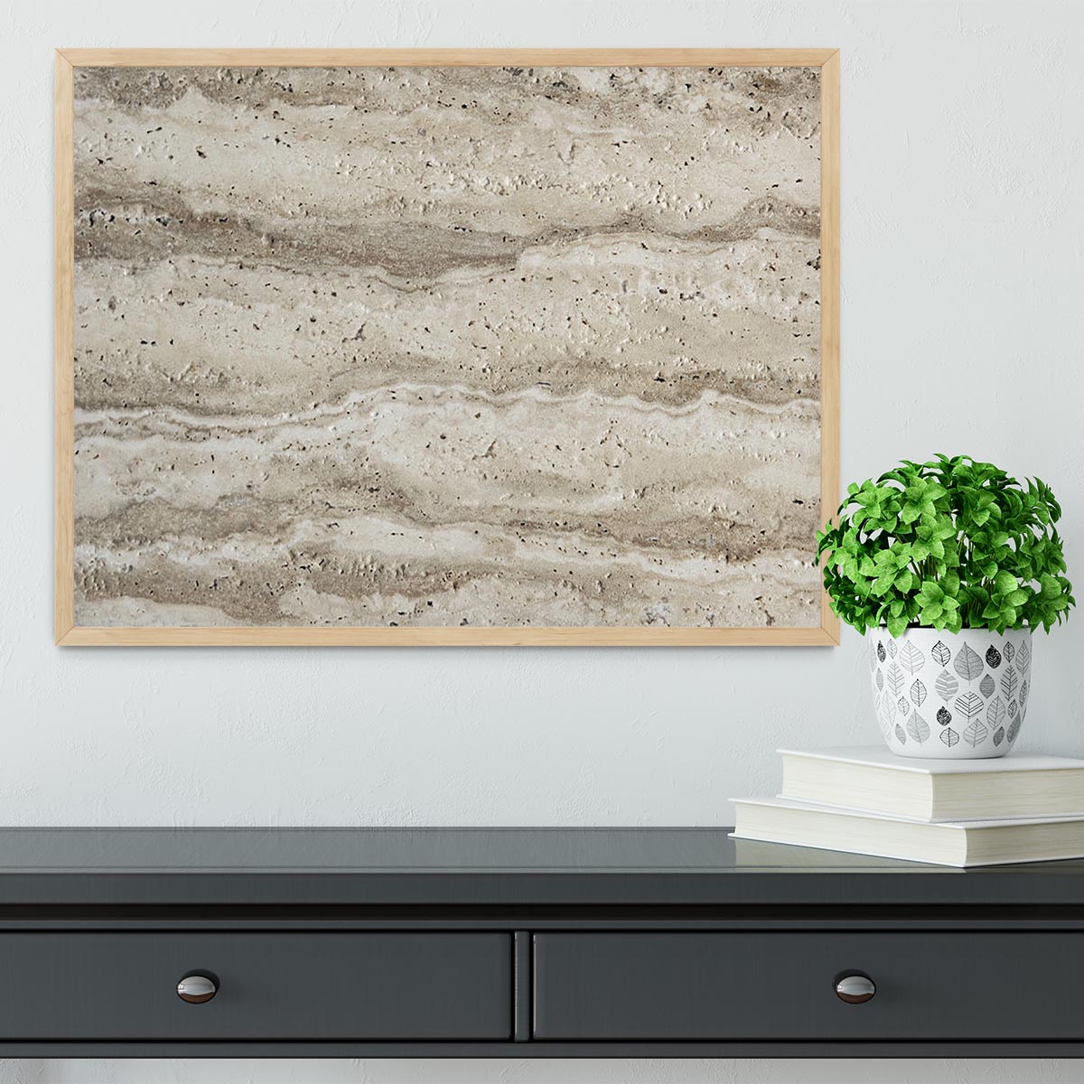 Natural Grey Tetxured Stone Framed Print - Canvas Art Rocks - 4