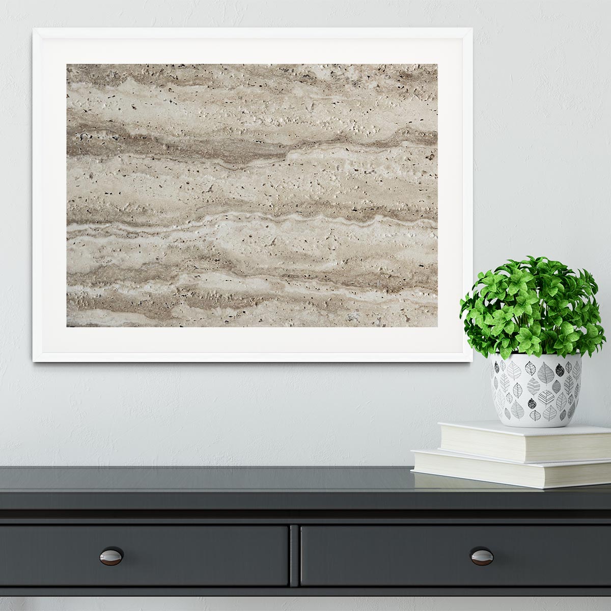Natural Grey Tetxured Stone Framed Print - Canvas Art Rocks - 5