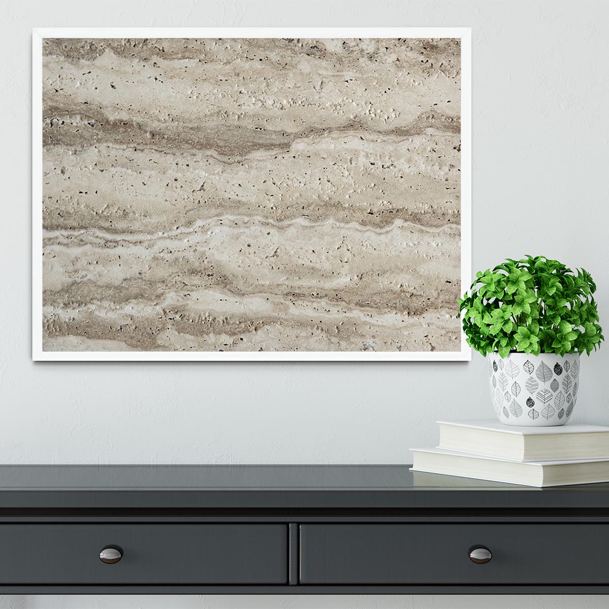 Natural Grey Tetxured Stone Framed Print - Canvas Art Rocks -6