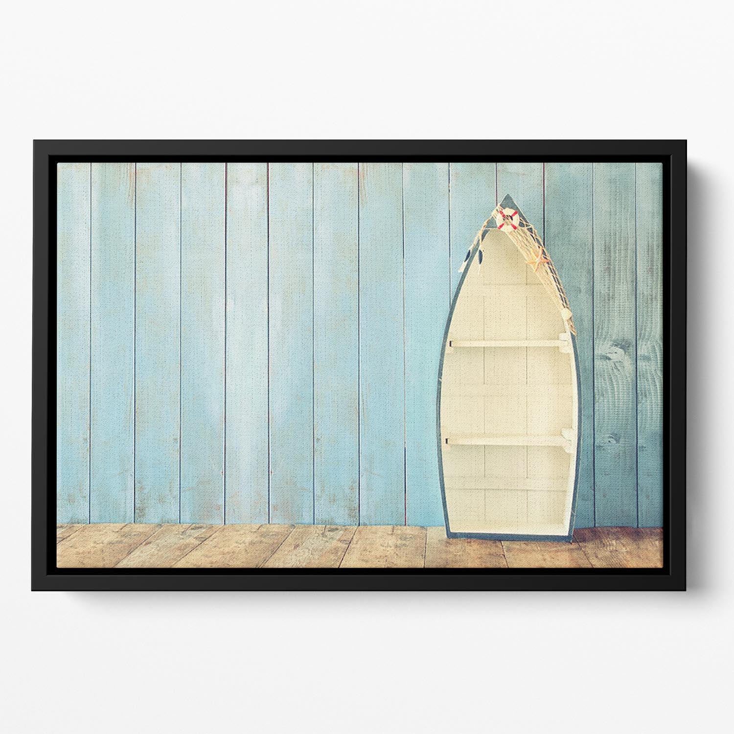 Nautical boat shape shelves Floating Framed Canvas - Canvas Art Rocks - 2