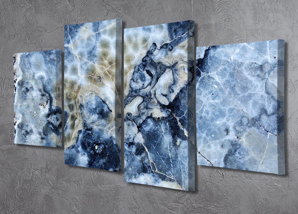 Navy Cracked and Speckled Marble 4 Split Panel Canvas - Canvas Art Rocks - 2