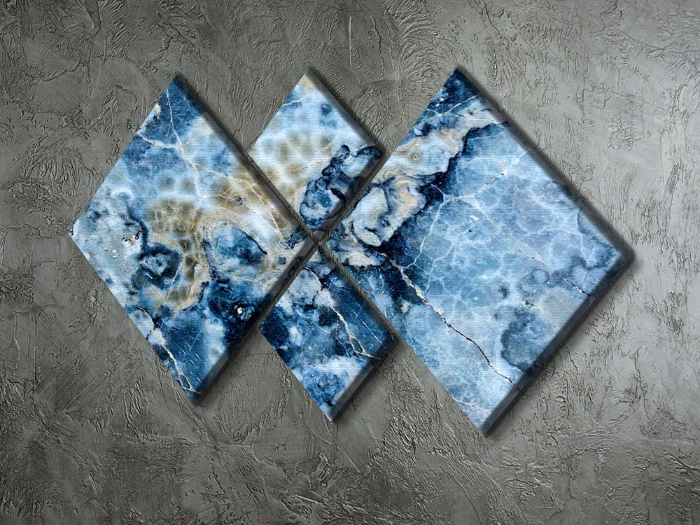 Navy Cracked and Speckled Marble 4 Square Multi Panel Canvas - Canvas Art Rocks - 2