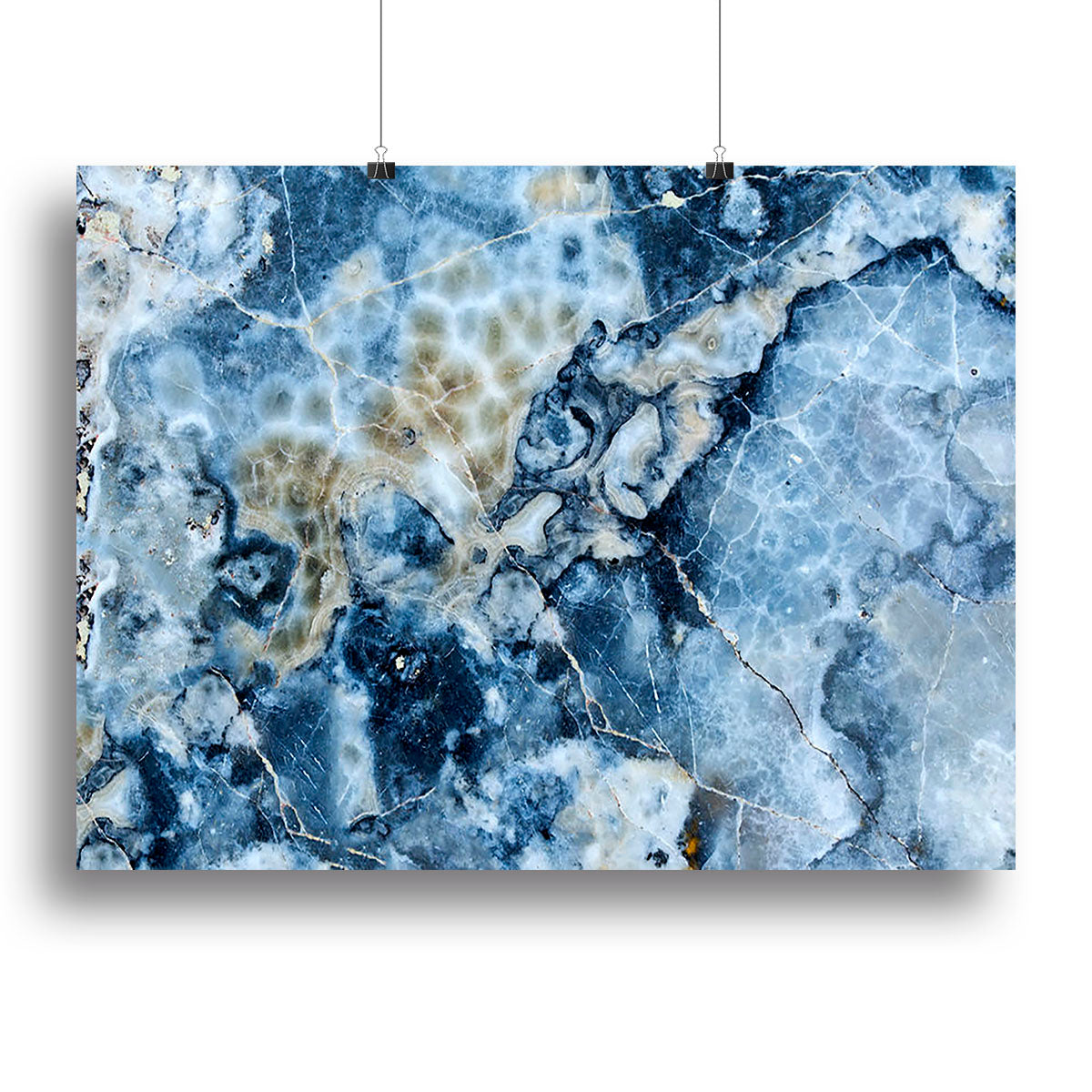 Navy Cracked and Speckled Marble Canvas Print or Poster - Canvas Art Rocks - 2