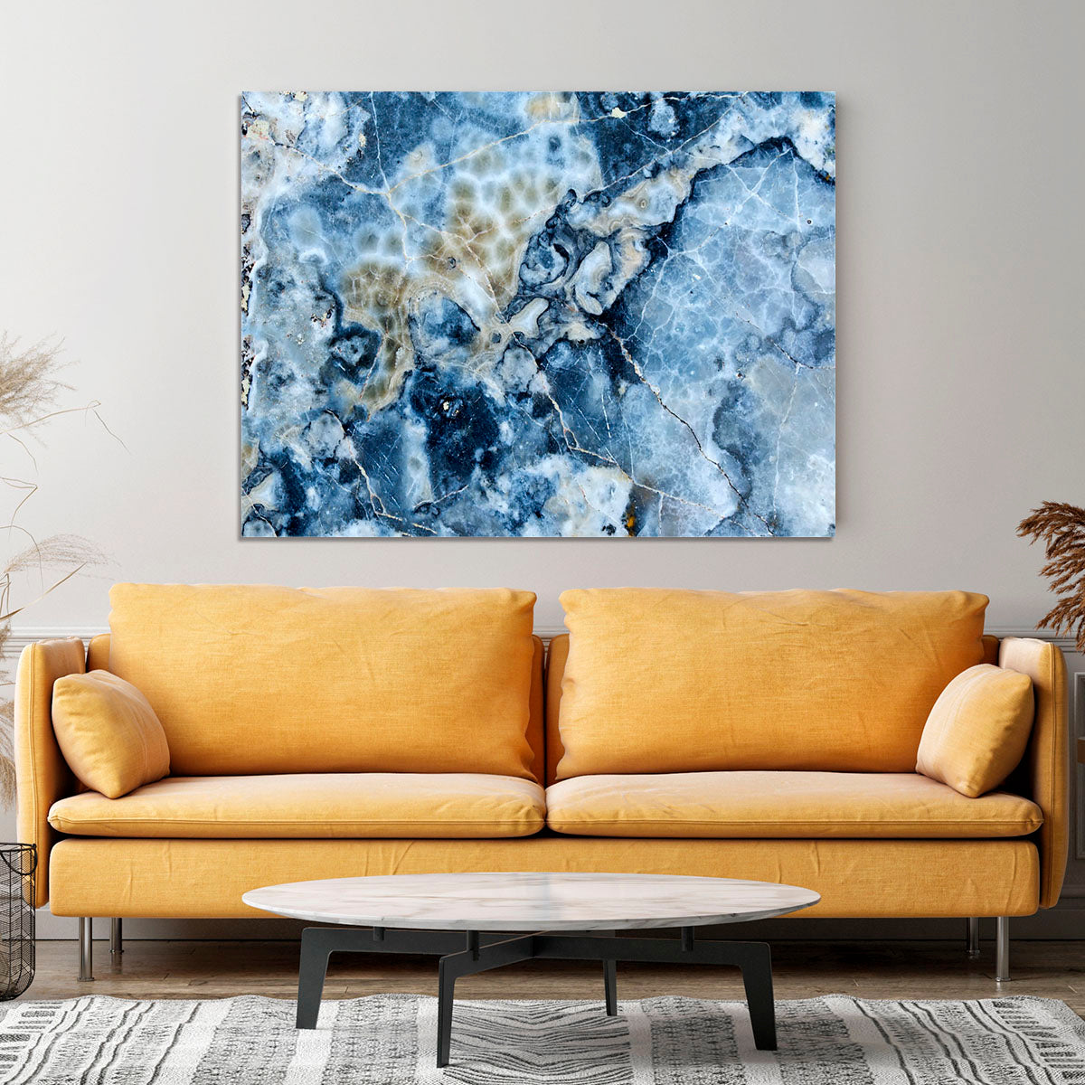 Navy Cracked and Speckled Marble Canvas Print or Poster - Canvas Art Rocks - 4