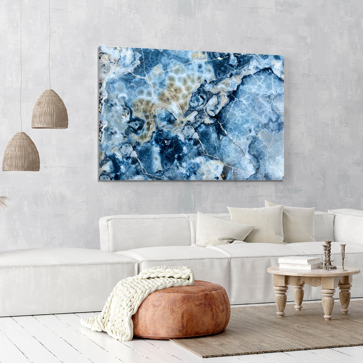 Navy Cracked and Speckled Marble Canvas Print or Poster - Canvas Art Rocks - 6