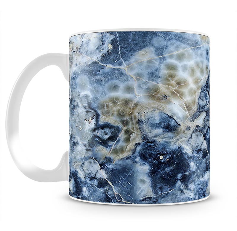 Navy Cracked and Speckled Marble Mug - Canvas Art Rocks - 1