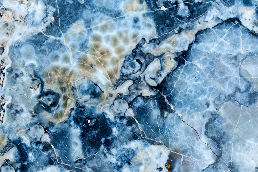 Navy Cracked and Speckled Marble Wall Mural Wallpaper - Canvas Art Rocks - 1