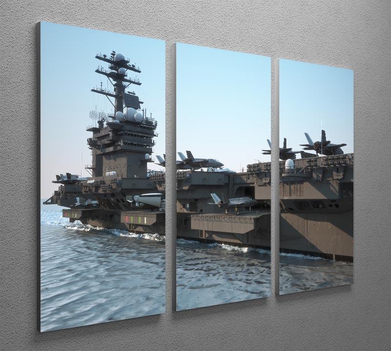 Navy aircraft carrier angled view 3 Split Panel Canvas Print - Canvas Art Rocks - 2