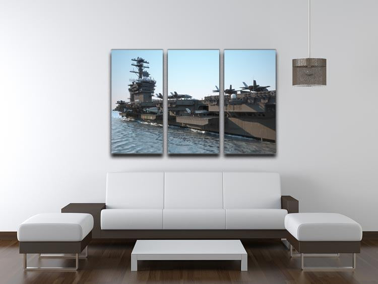 Navy aircraft carrier angled view 3 Split Panel Canvas Print - Canvas Art Rocks - 3