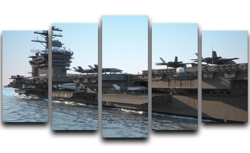 Navy aircraft carrier angled view 5 Split Panel Canvas  - Canvas Art Rocks - 1