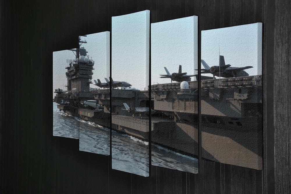 Navy aircraft carrier angled view 5 Split Panel Canvas  - Canvas Art Rocks - 2