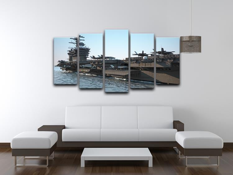 Navy aircraft carrier angled view 5 Split Panel Canvas  - Canvas Art Rocks - 3
