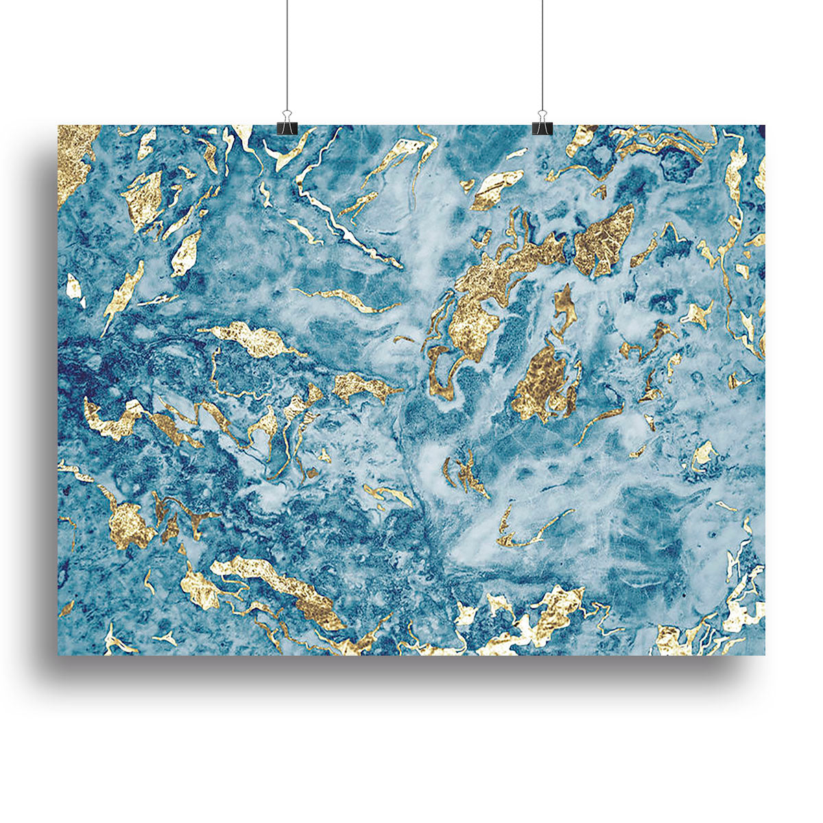 Navy and Gold Foil Marble Canvas Print or Poster - Canvas Art Rocks - 2