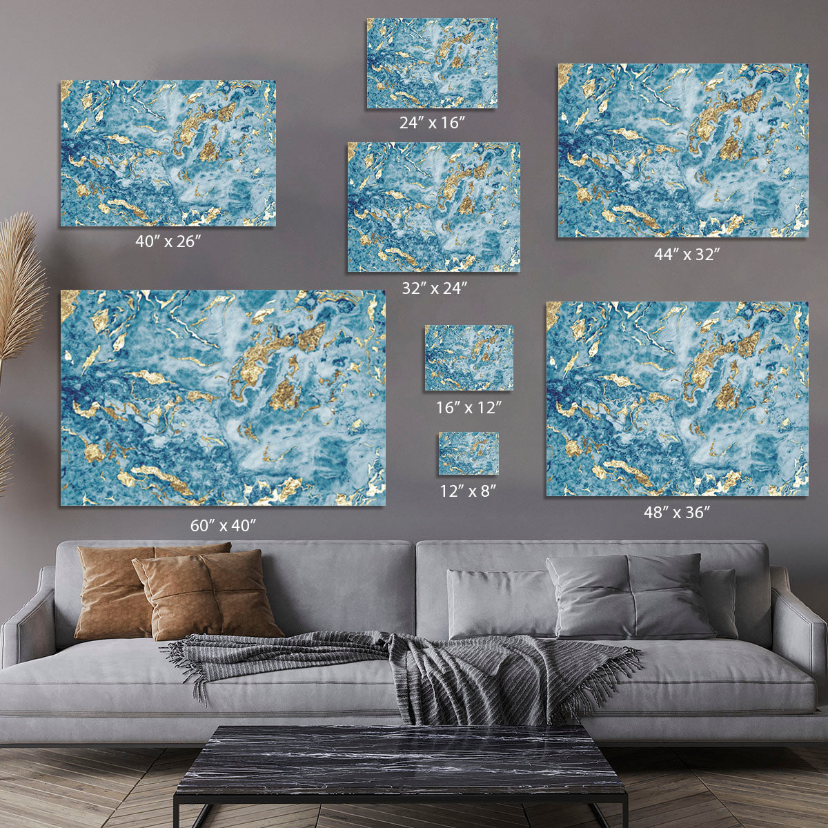 Navy and Gold Foil Marble Canvas Print or Poster - Canvas Art Rocks - 7