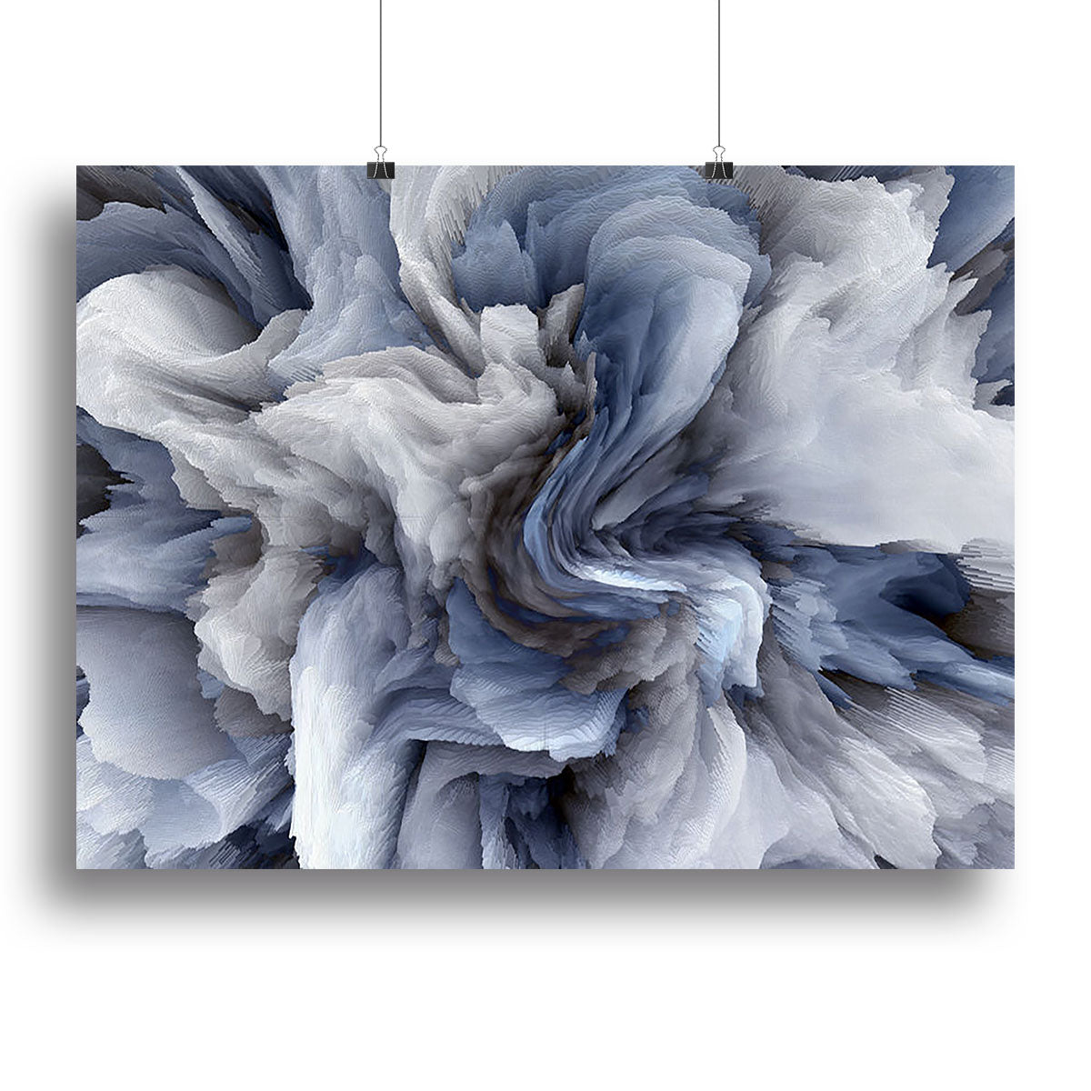 Navy and White Abstract Watercolour Canvas Print or Poster - Canvas Art Rocks - 2