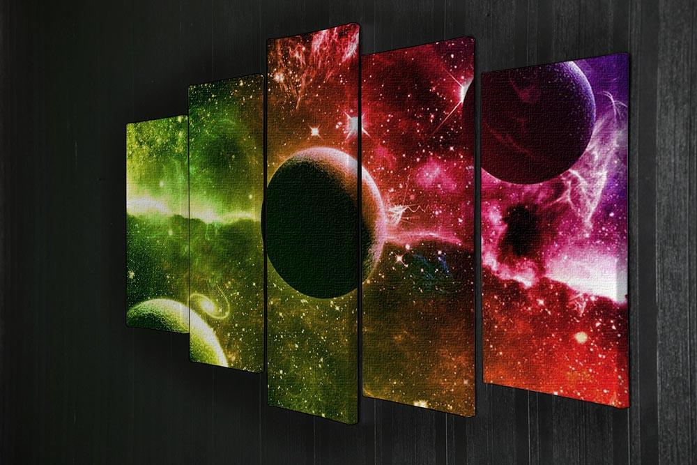 Nebula Stars and Planets 5 Split Panel Canvas - Canvas Art Rocks - 2
