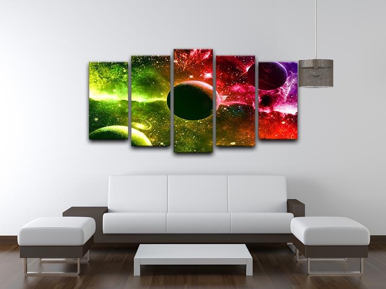 Nebula Stars and Planets 5 Split Panel Canvas - Canvas Art Rocks - 3