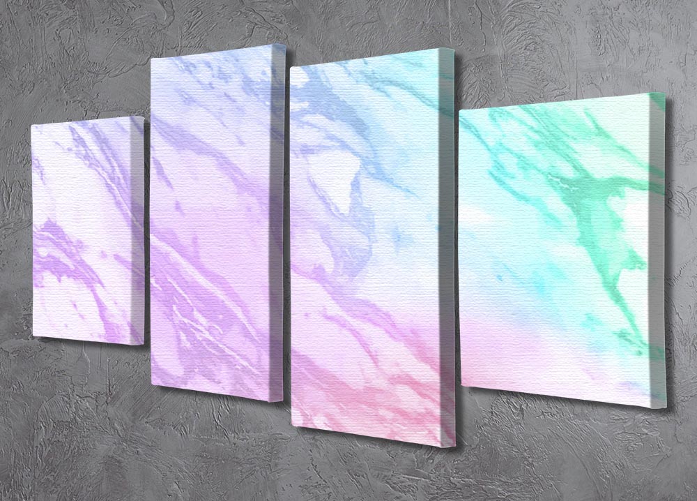 Neon Striped Marble 4 Split Panel Canvas - Canvas Art Rocks - 2