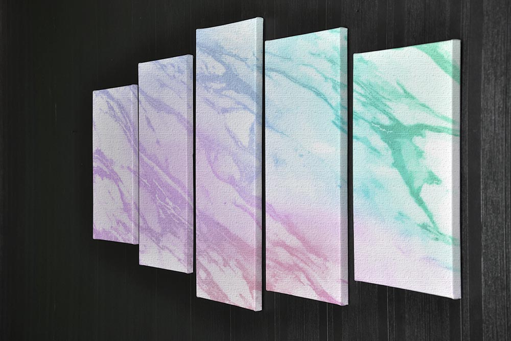 Neon Striped Marble 5 Split Panel Canvas - Canvas Art Rocks - 2
