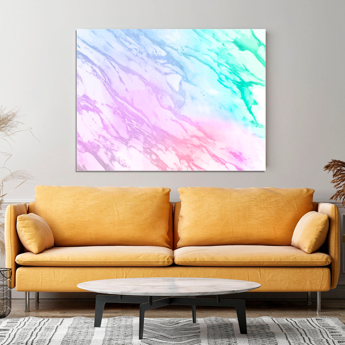 Neon Striped Marble Canvas Print or Poster - Canvas Art Rocks - 4