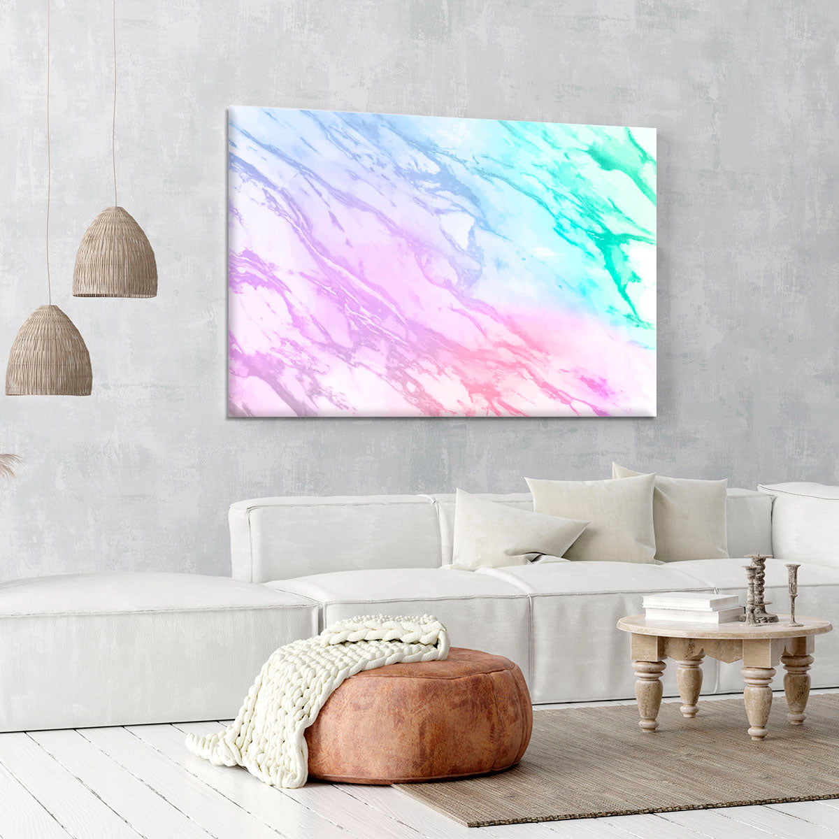 Neon Striped Marble Canvas Print or Poster - Canvas Art Rocks - 6