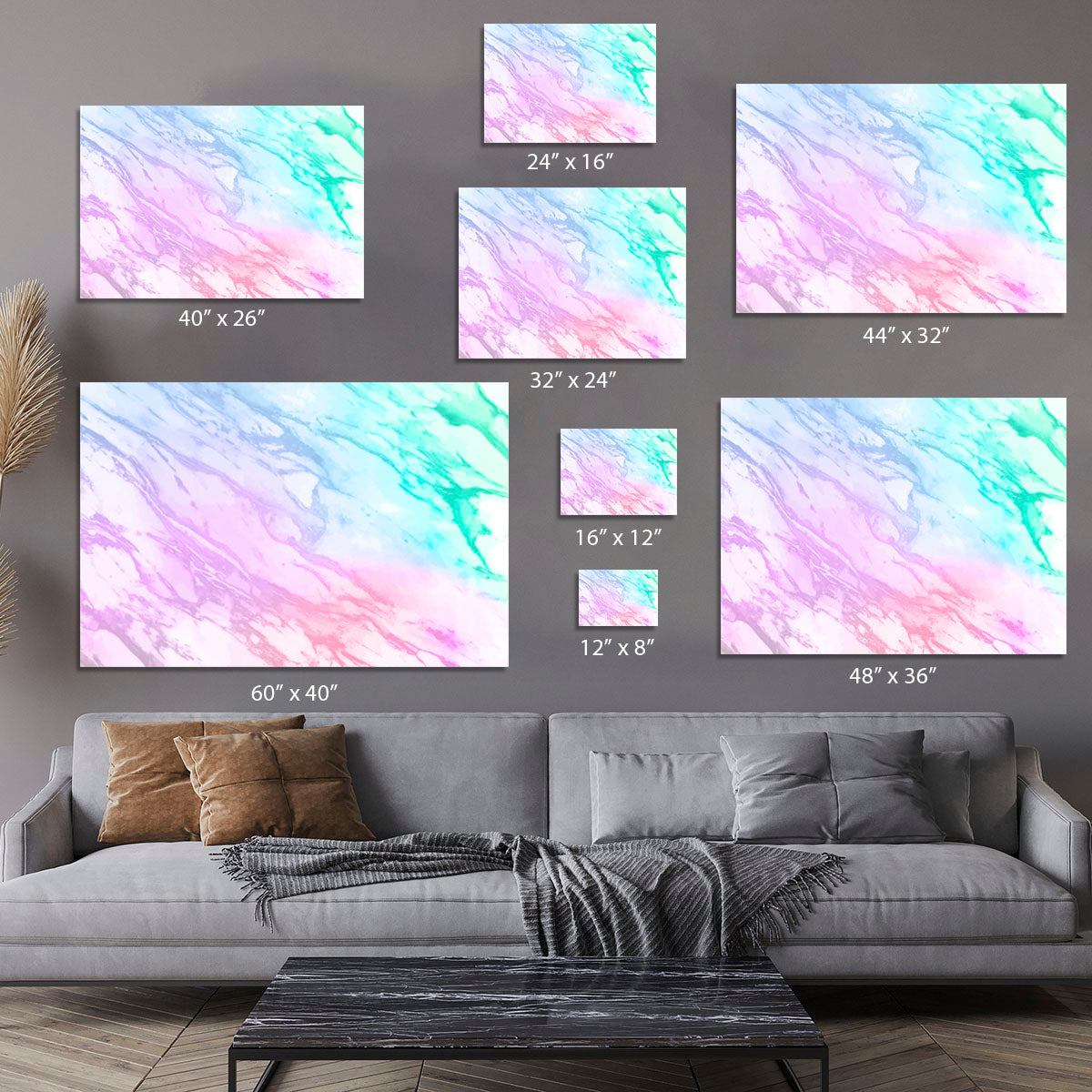 Neon Striped Marble Canvas Print or Poster - Canvas Art Rocks - 7