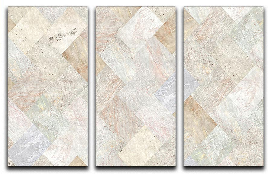 Netural Patterned Marble 3 Split Panel Canvas Print - Canvas Art Rocks - 1