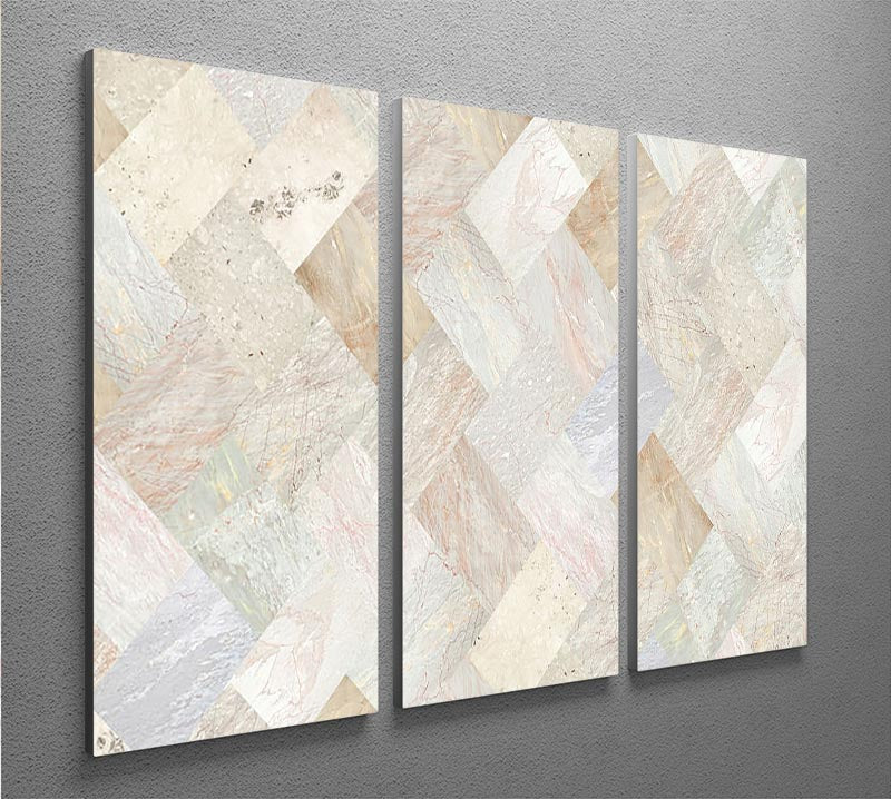Netural Patterned Marble 3 Split Panel Canvas Print - Canvas Art Rocks - 2