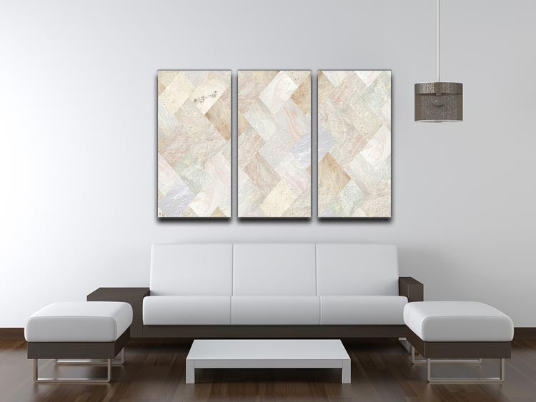 Netural Patterned Marble 3 Split Panel Canvas Print - Canvas Art Rocks - 3