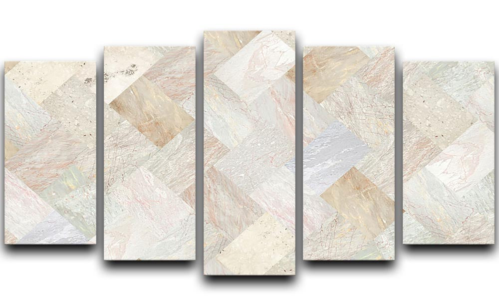 Netural Patterned Marble 5 Split Panel Canvas - Canvas Art Rocks - 1