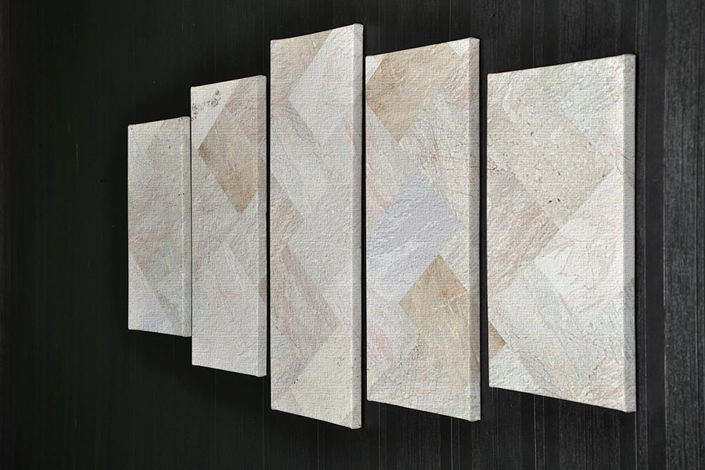 Netural Patterned Marble 5 Split Panel Canvas - Canvas Art Rocks - 2
