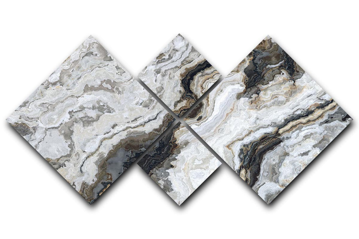 Neutral Coloured Marble 4 Square Multi Panel Canvas - Canvas Art Rocks - 1