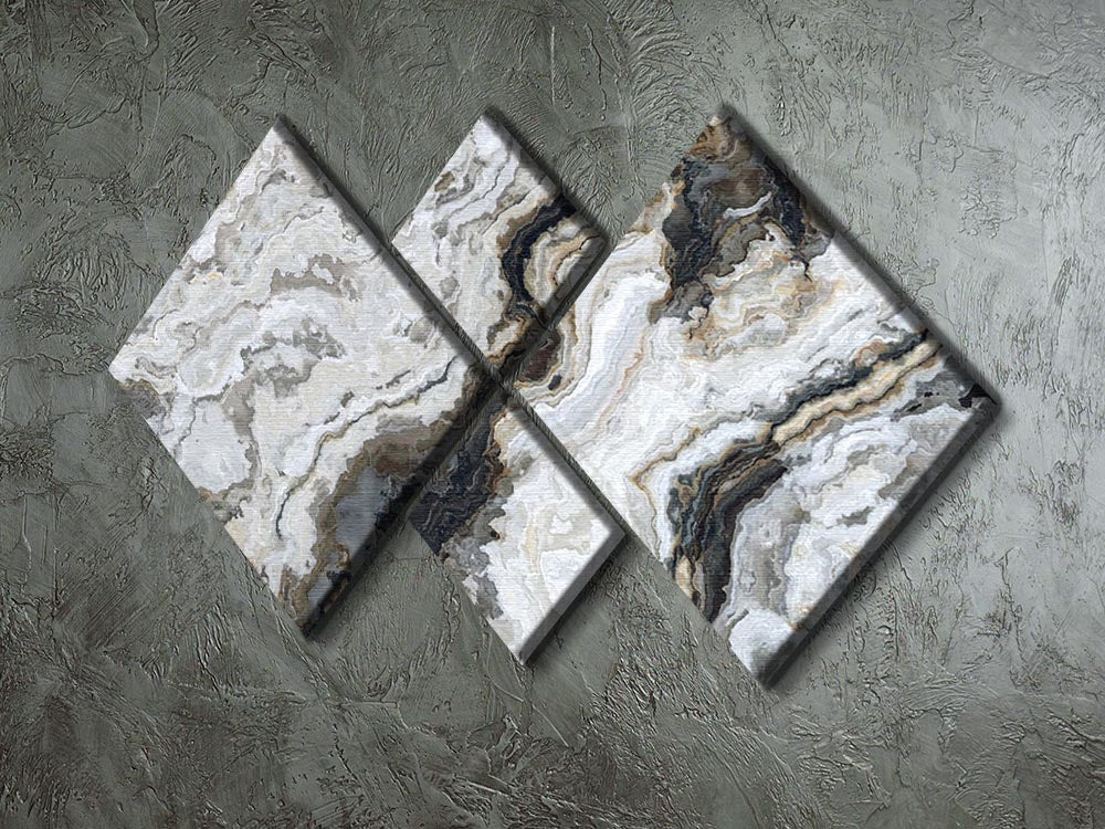 Neutral Coloured Marble 4 Square Multi Panel Canvas - Canvas Art Rocks - 2
