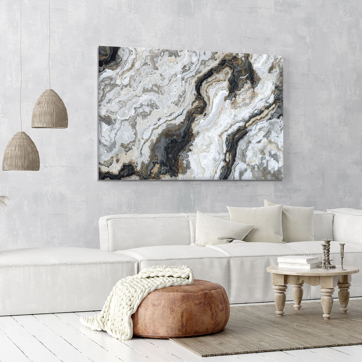 Neutral Coloured Marble Canvas Print or Poster - Canvas Art Rocks - 6