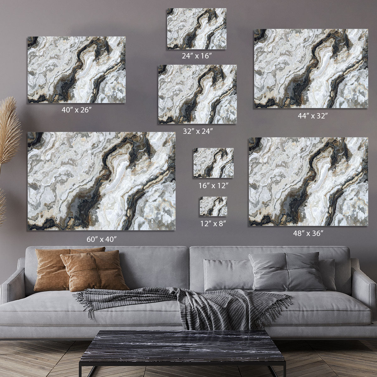 Neutral Coloured Marble Canvas Print or Poster - Canvas Art Rocks - 7