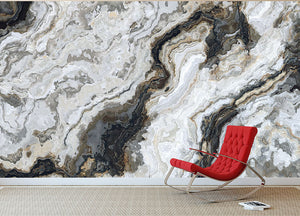 Neutral Coloured Marble Wall Mural Wallpaper - Canvas Art Rocks - 2