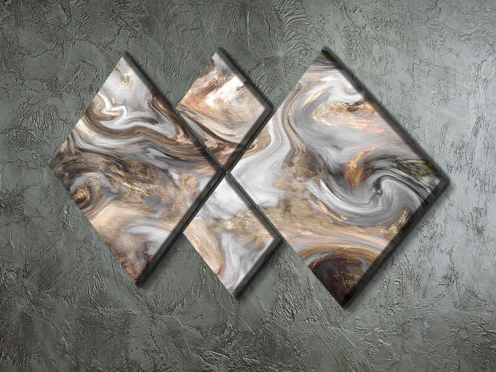 Neutral Stone Swirl Marble 4 Square Multi Panel Canvas - Canvas Art Rocks - 2